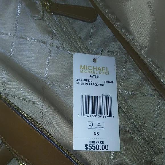 Michael Kors Brown Logo Backpack - Picture 6 of 6